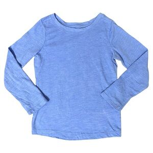 Cat & Jack XS 4/5 Girls medium blue long sleeve  basic shirt